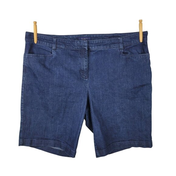 Talbots Heritage Denim Bermuda Board Shorts Plus Size 22W 22 45" Waist Dark Wash - Picture 1 of 5